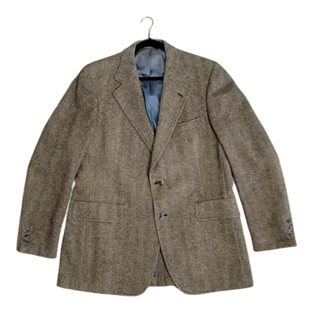 Hart Schaffner Marx Vintage Union Made 100% Wool Professor Tweed Blazer Size 42R